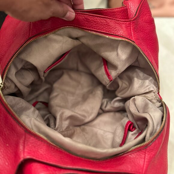 Michael Kors Red Leather Shoulder Bag – Gold Hardware - Picture 3 of 7
